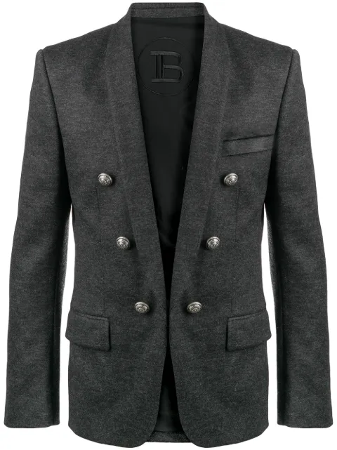Balmain decorative button blazer Grey UH17139J209
