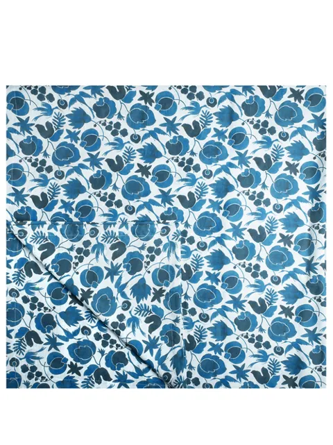 La DoubleJ Wildbird-print linen tablecloth Blue TBC0002LIN001CER0001