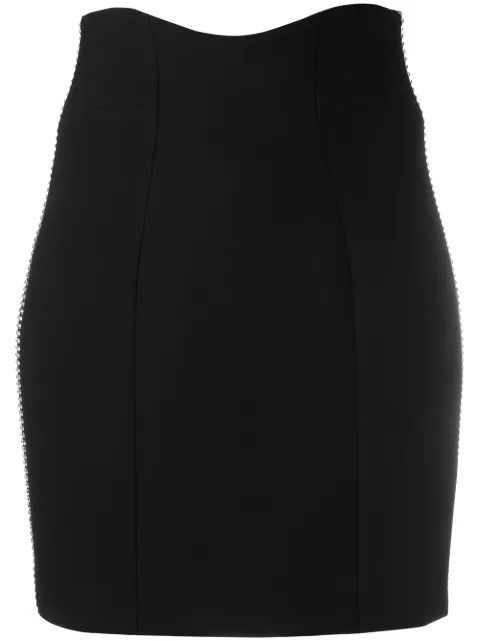 Philipp Plein crystal-stripe trim pencil skirt Black A20CWRV0327PTE003N