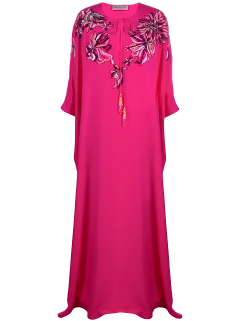 PUCCI long floral beaded kaftan Pink 0ERL500E657