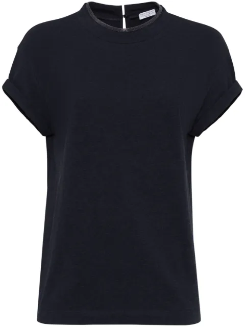 Brunello Cucinelli keyhole detail T-shirt Grey M0T18BD200C055