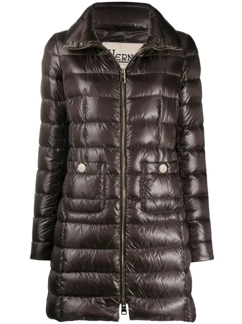Herno quitled zipped coat Brown PI0002DIC12017