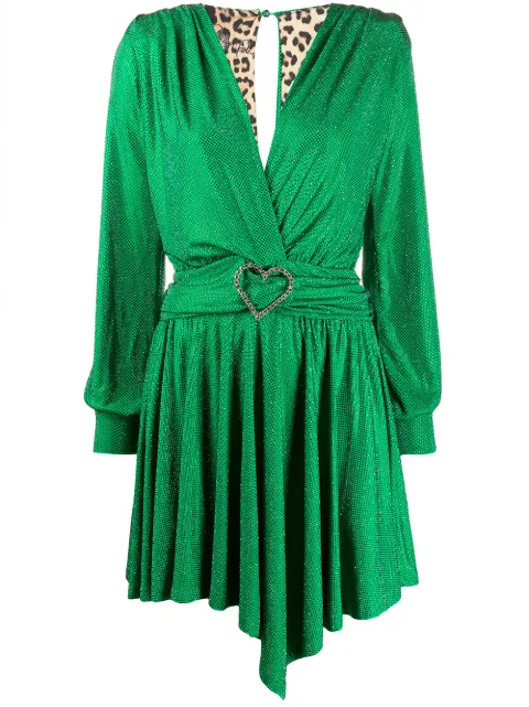 Philipp Plein plunging v-neck dress Green F20CWRG1541PTE003N