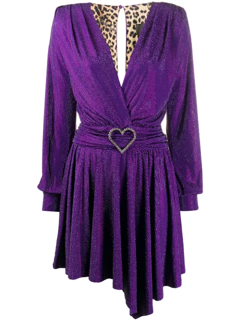 Philipp Plein plunging v-neck dress Purple F20CWRG1541PTE003N