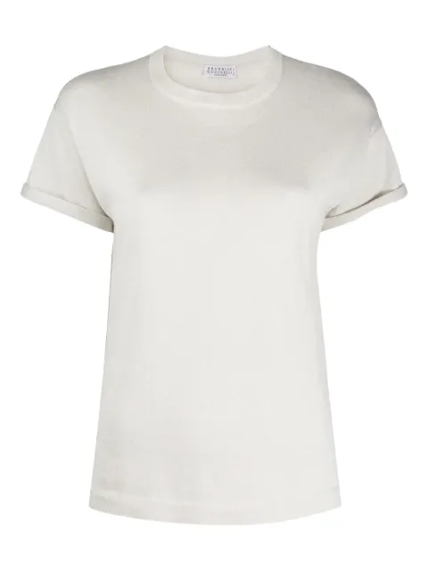 Brunello Cucinelli crew neck T-shirt Neutrals M41810000C9443