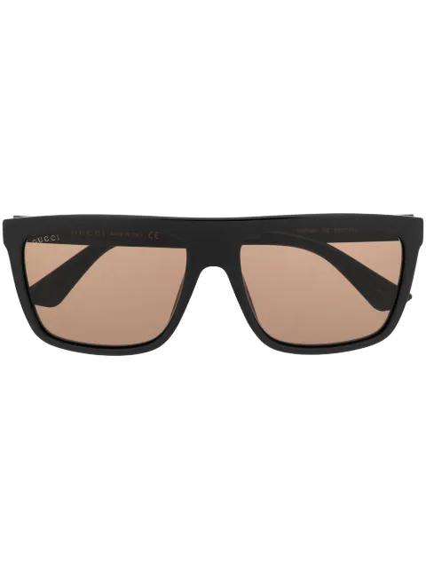 Gucci Eyewear logo-plaque square-frame sunglasses Black GG0748S002