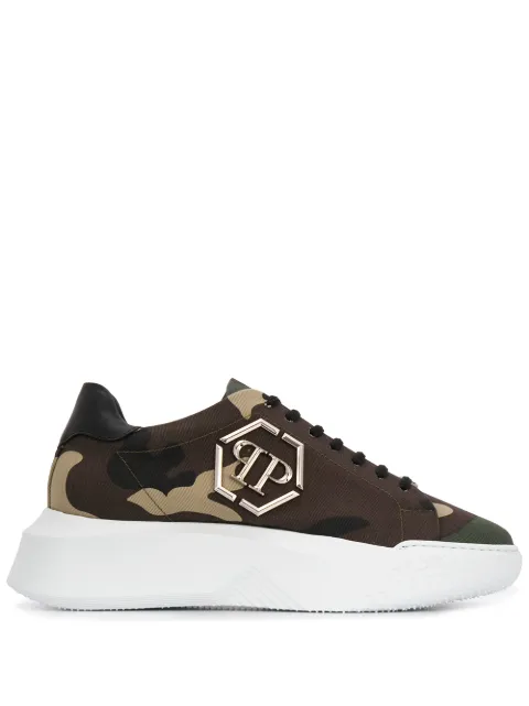 Philipp Plein Godzilla Runner platform trainers Brown A20SMSC3046PLE075N