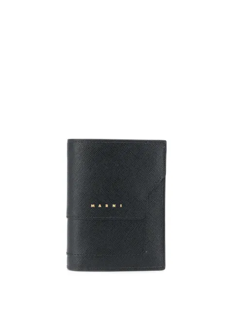 Marni logo-print leather bi-fold wallet Black PFMOQ14U07LV520Z360N