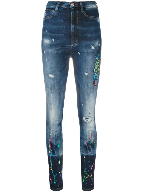 Philipp Plein super high rise jeggings Blue F20CWDT1412PDE004N