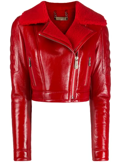Philipp Plein Killer lined biker jacket Red F20CWLB0740PLE103N