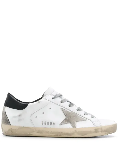 Golden Goose Super-Star trainers with black heel tab and metal stud lettering White GWF00102F000318