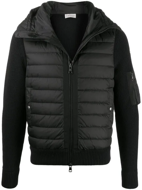 Moncler quilted-panel hooded jacket Black J20919B50800A9340