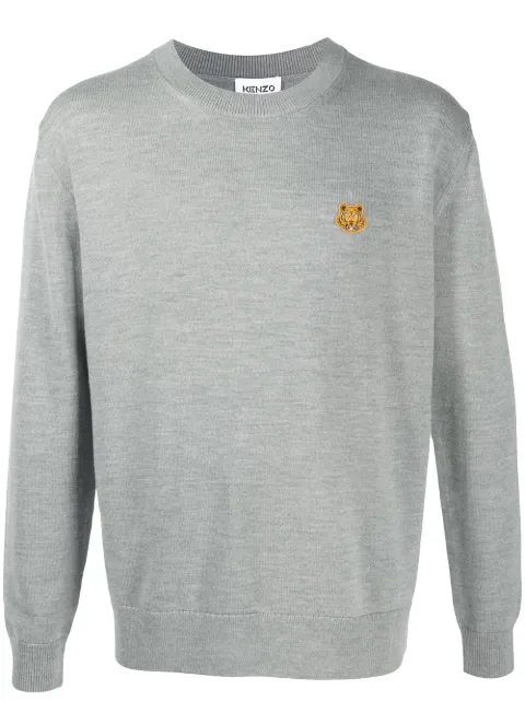 Kenzo Tiger embroidered crew neck jumper Grey FA65PU5373TA