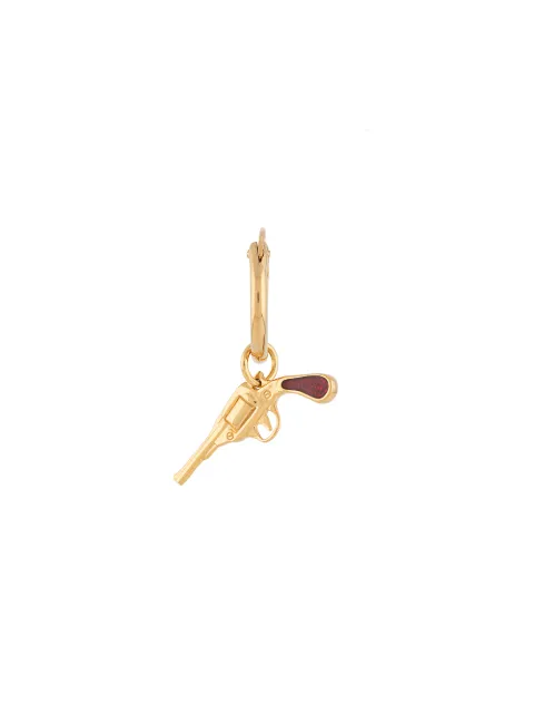 True Rocks pistol charm single hoop earring Gold GOLDREDPISTOLHOOPEARRING
