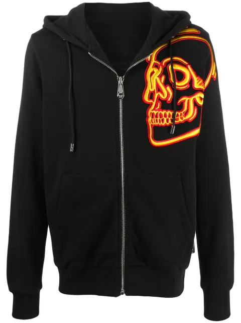 Philipp Plein embroidered skull hoodie Black F20CMJB1958PJO002N