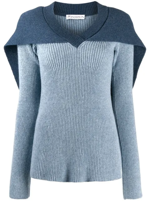 JW Anderson cape knitted jumper Blue KW0408YN0049820