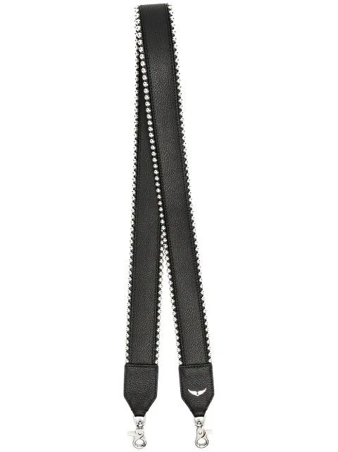 Zadig&Voltaire grained leather stud piping bag strap Black WJAF0902F