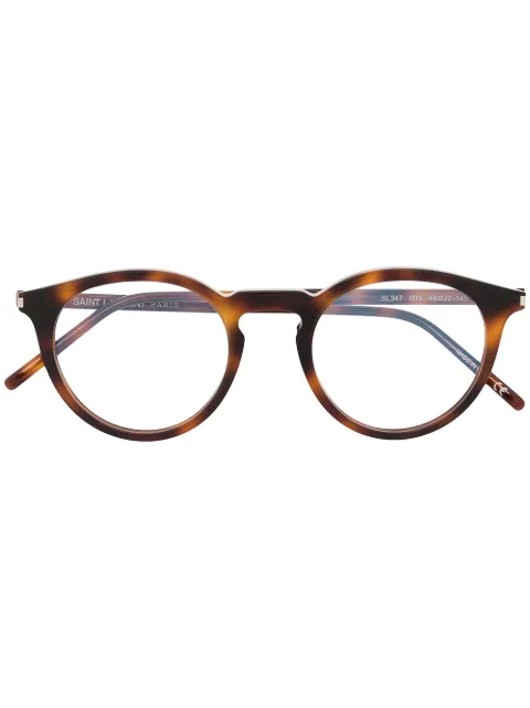 Saint Laurent Eyewear 347 round-frame glasses Brown SL347