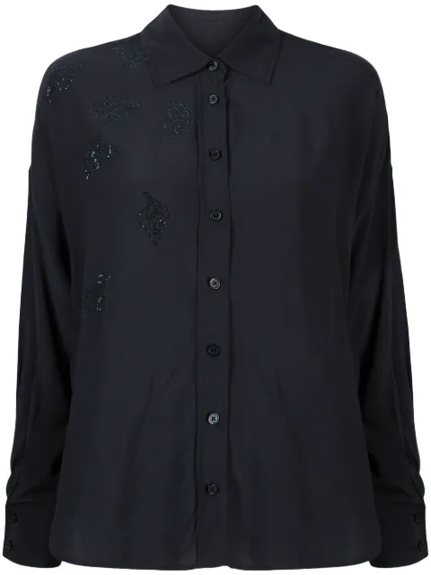 Zadig&Voltaire Tamara embellished leaf shirt Blue WJCP0503F