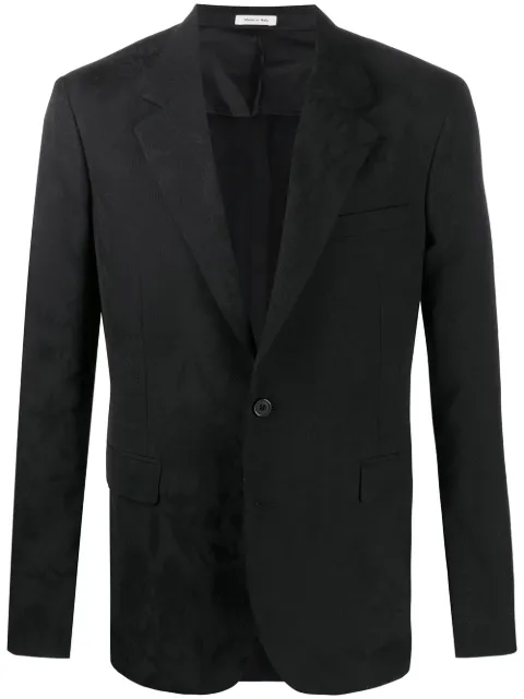 Alexander McQueen jacquard-woven single-breasted blazer Black 619214QPU93