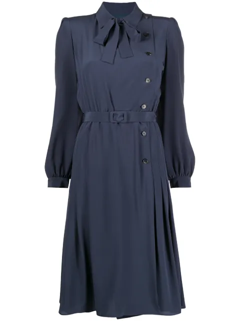 Maison Margiela side button fastening belted dress Blue S29CT0977S53462