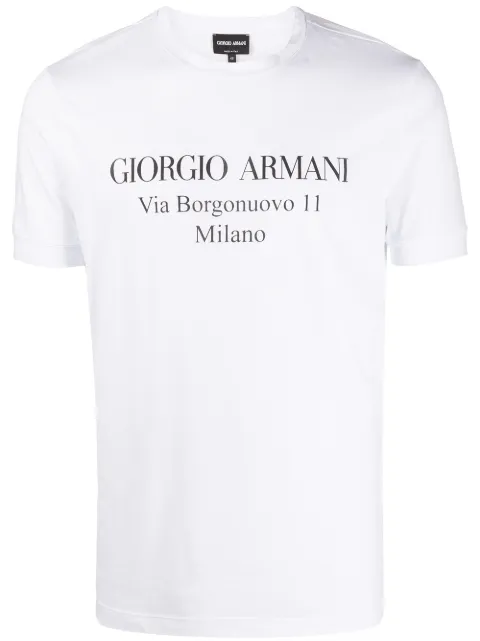 Giorgio Armani logo print T-shirt White 3GST57SJMCZ