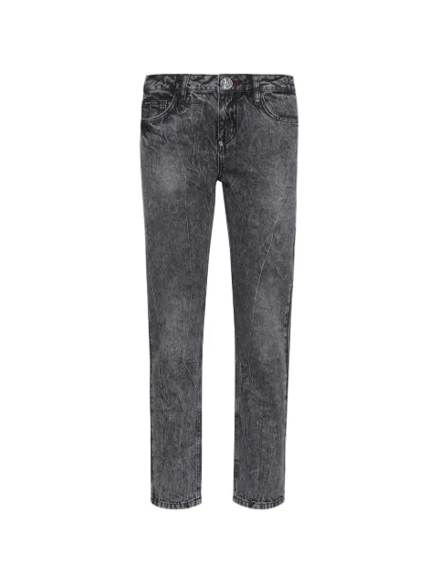 Philipp Plein Boyfriend Angel cropped denim jeans Grey F18CWDT1447PDE004N