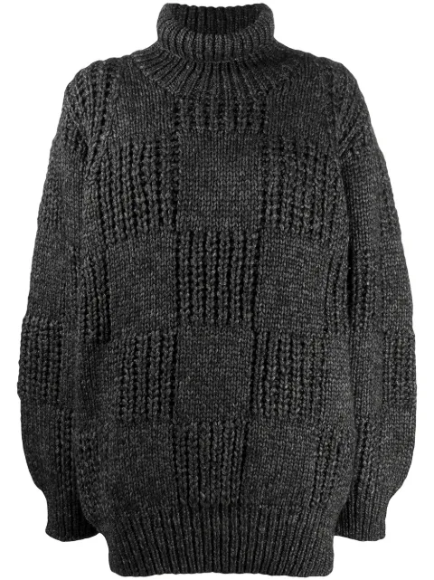 Issey Miyake Pre-Owned 1980s oversized turtleneck jumper Grey MIY291