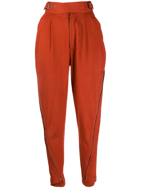 Issey Miyake Pre-Owned 1980s high-waist trousers Orange MIY314