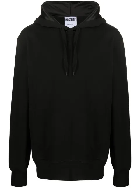 Moschino logo appliqué hoodie Black A17177027