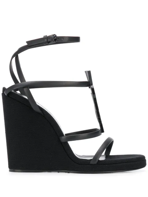Saint Laurent Opyum wedge sandals Black 606766DWEVV