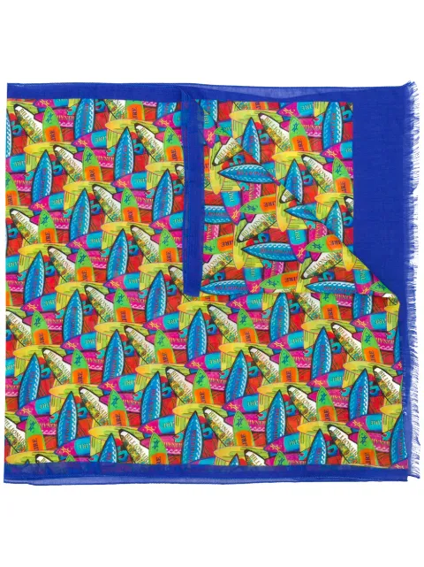 Billionaire surf board print scarf Blue BLC70357015