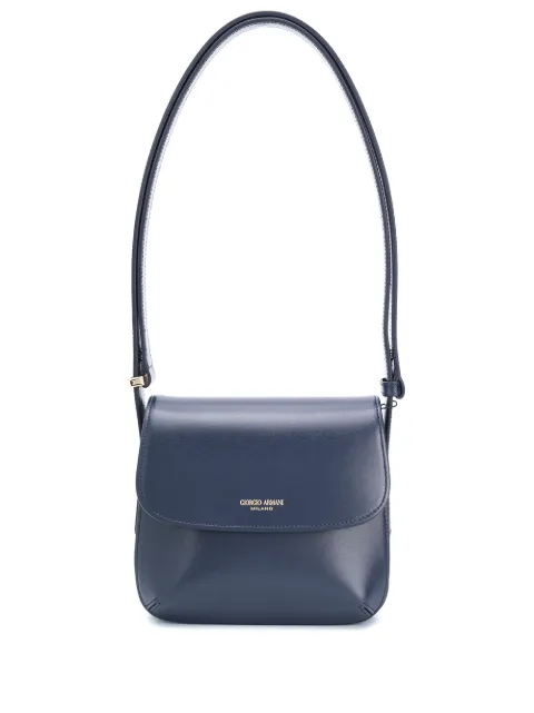 Giorgio Armani logo-embossed leather shoulder bag Blue Y1E138YTF4A