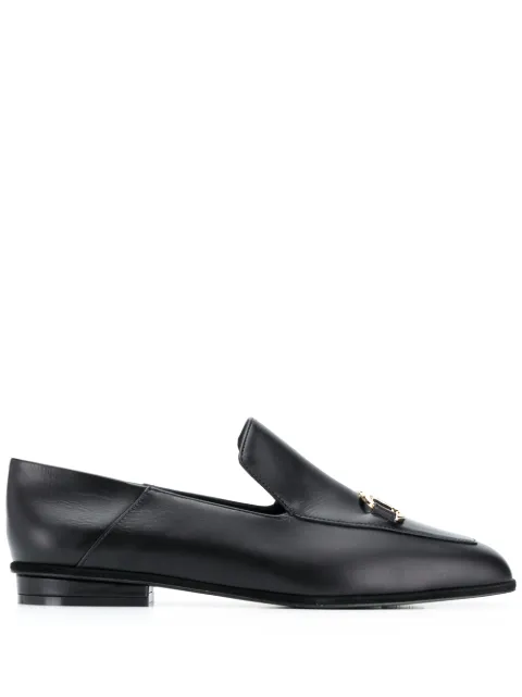 Ferragamo square-toe leather loafers Black 733041