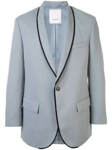 Ports V shawl-lapel single breasted blazer Blue VL9BSB02JWY003