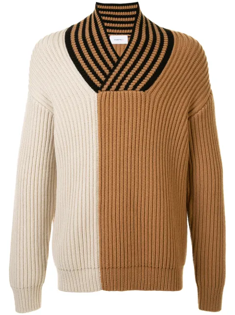 Ports V colour-block sweater White VL9KFV02JKF063
