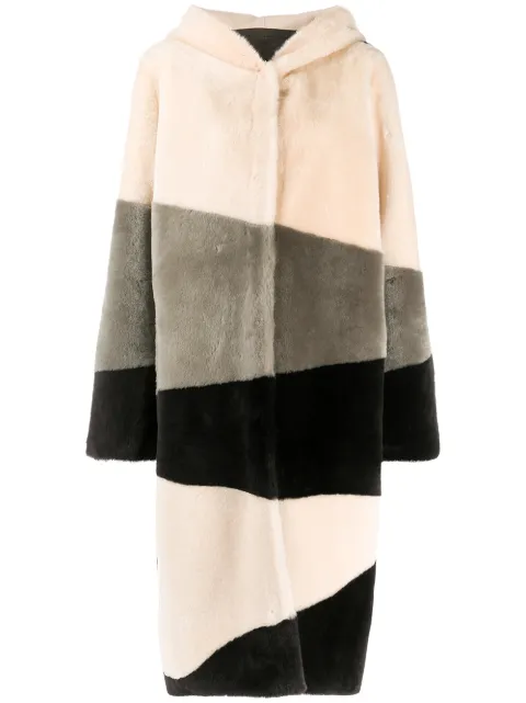 Liska hooded single-breasted coat Neutrals VALSAK
