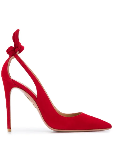 Aquazzura 105mm bow tie pumps Red DENHIGP0SUEF00