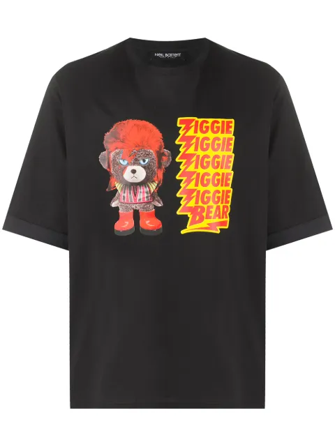 Neil Barrett Ziggie bear print cotton T-shirt Black PBJT802SP517S