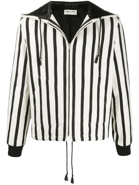 Saint Laurent vertical stripe zipped jacket White 609239Y3A39