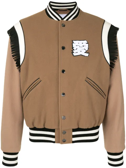 Ports V fringe trim bomber jacket Brown VL9JSB13JWW053