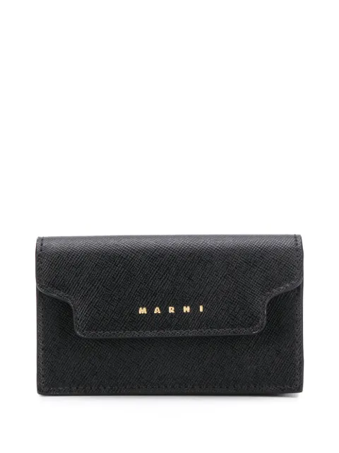 Marni logo-print leather card case Black PFMOT05U07LV520
