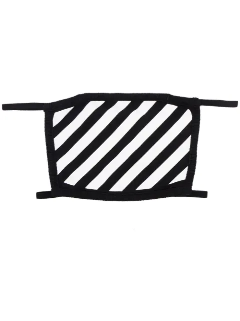 Off-White diagonal stripe face mask Black OMRG002E20FAB0031001