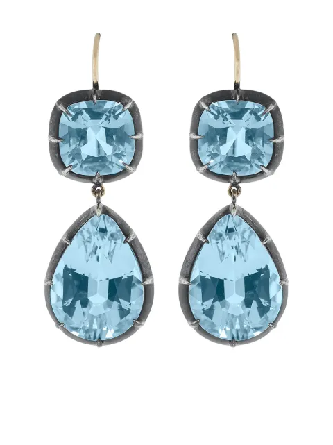 FRED LEIGHTON 18kt gold double drop blue topaz earrings Blue E1108FL0BTOSVGO