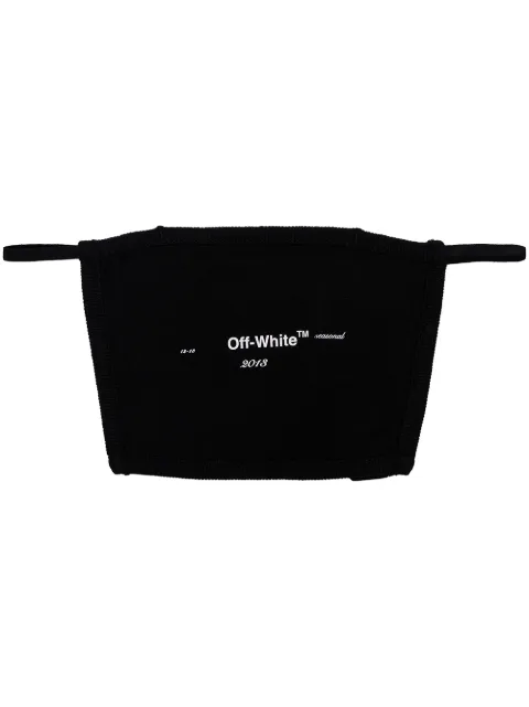 Off-White logo print face mask Black OMRG002E20FAB0021001