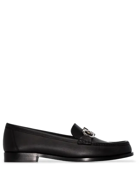 Ferragamo Gancini plaque low-heel loafers Black 728415