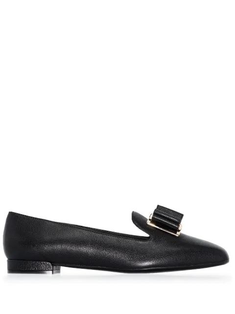 Ferragamo Zaneta double-bow moccasins Black 733751