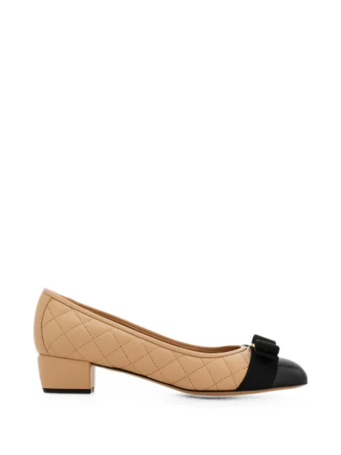Ferragamo quilted Vara pumps Neutrals 702227