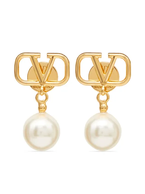 Valentino Garavani Vlogo Signature earrings with swarovski pearls Gold WJ0E36UXM
