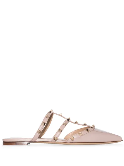 Valentino Garavani Rockstud patent-leather mule Neutrals WS0H15VNW
